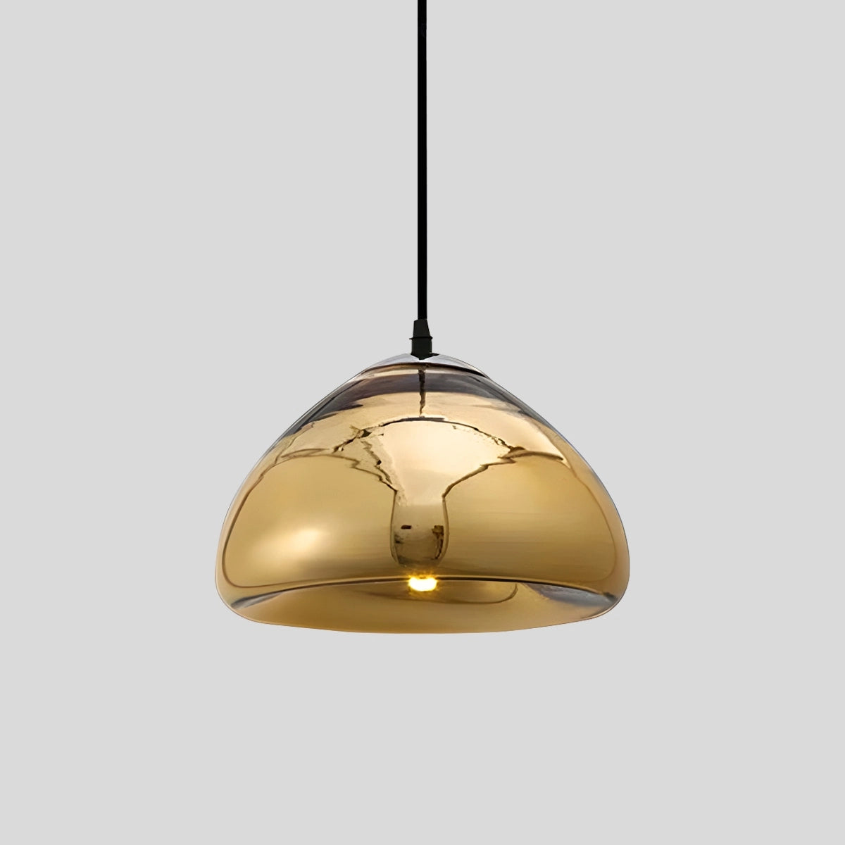 Antizer Modern Bread Shape Glass Pendant Light for Kitchen Gold Warm Light