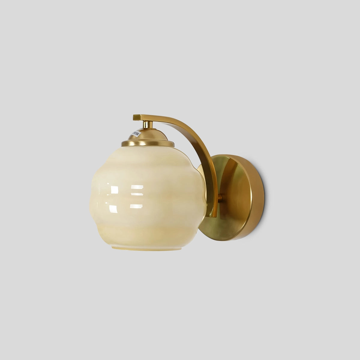 Antizer Art Deco Vintage Glass Wall Lamp Gold+Beige Warm Light