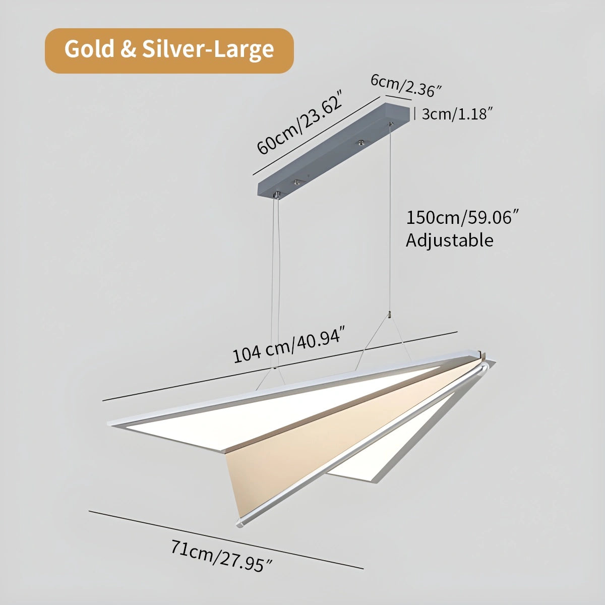 airplane pendant light size