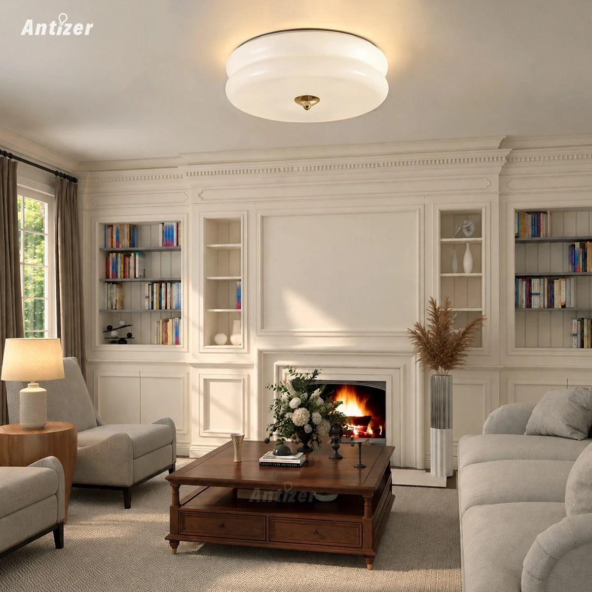 Antizer Art Deco Vintage Ceiling Light for Bedroom