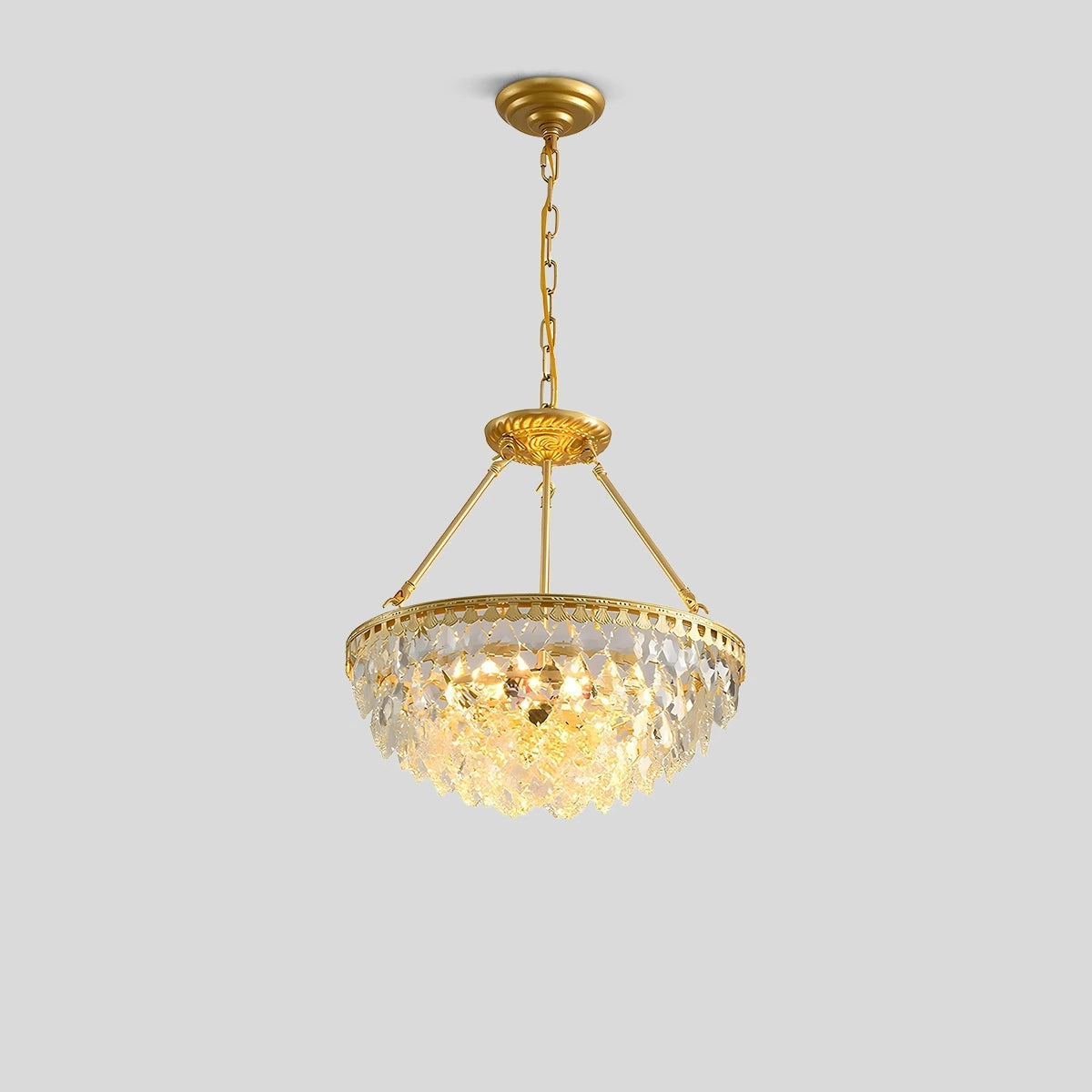 Antizer Crown Crystal Led Chandelier Gold