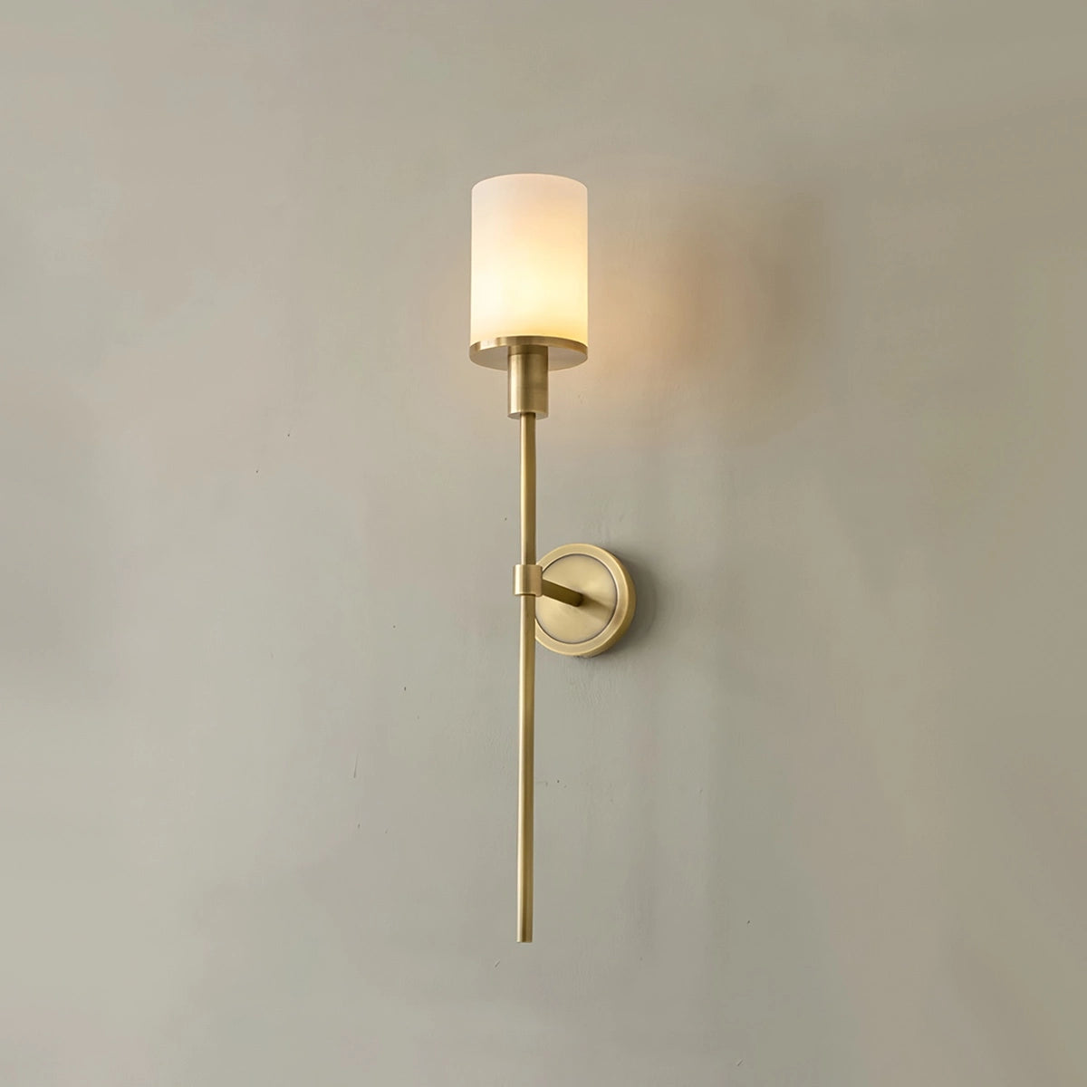Antizer Alabaster Pillar Candle Wall Sconce Gold