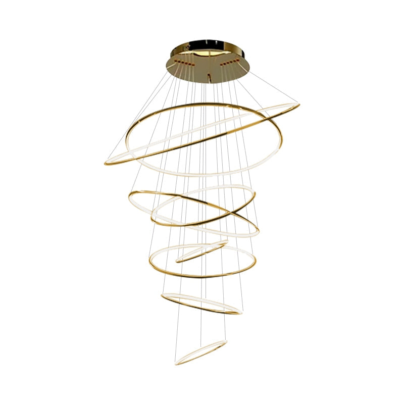 Antizer Large Tiered Ring Foyer Chandelier