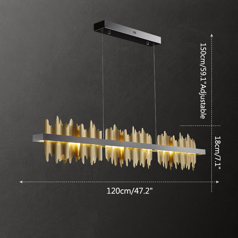 Antizer Iceberg Linear Chandelier-Black & Gold