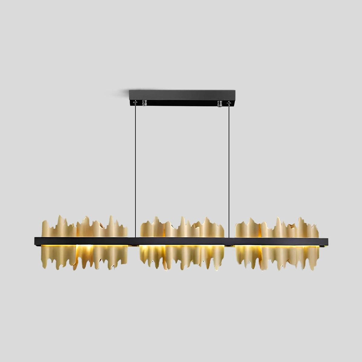 Antizer Iceberg Linear Chandelier-Black & Gold Golden