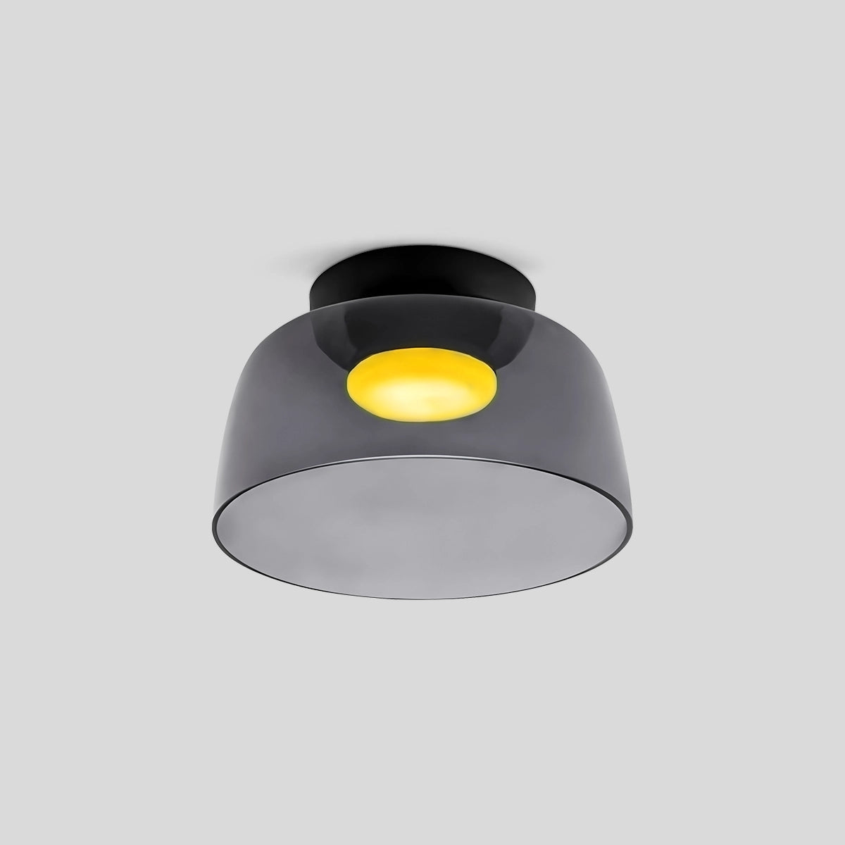 Antizer Colored Glass Ceiling Light for Bedroom Gray 1 Layer D32cm / 12.60″