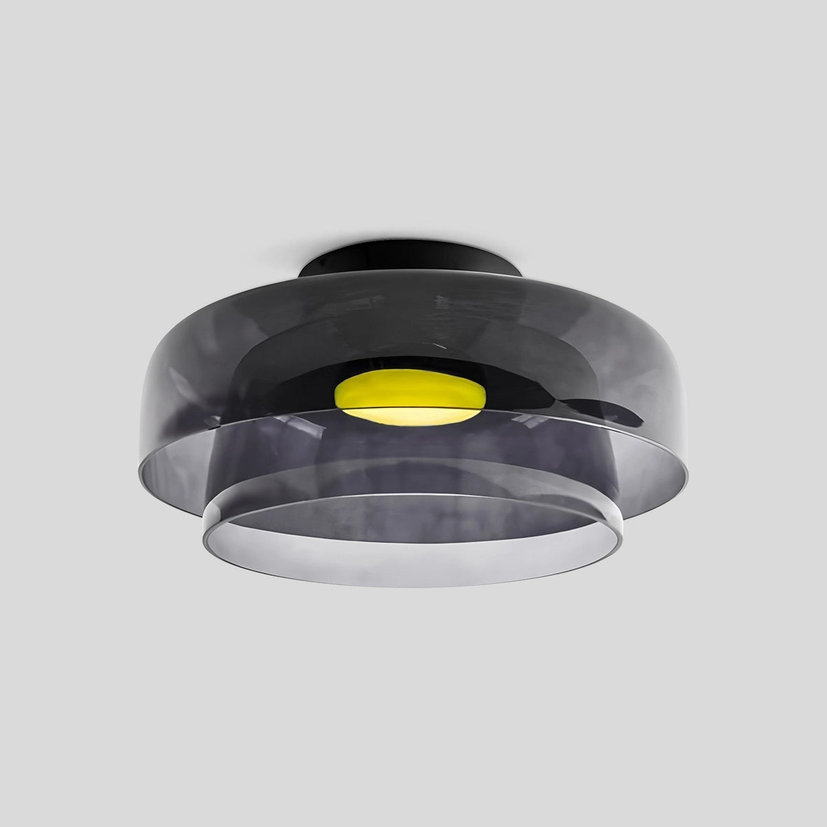 Antizer Colored Glass Ceiling Light for Bedroom Gray 2 Layer D40cm / 15.75″