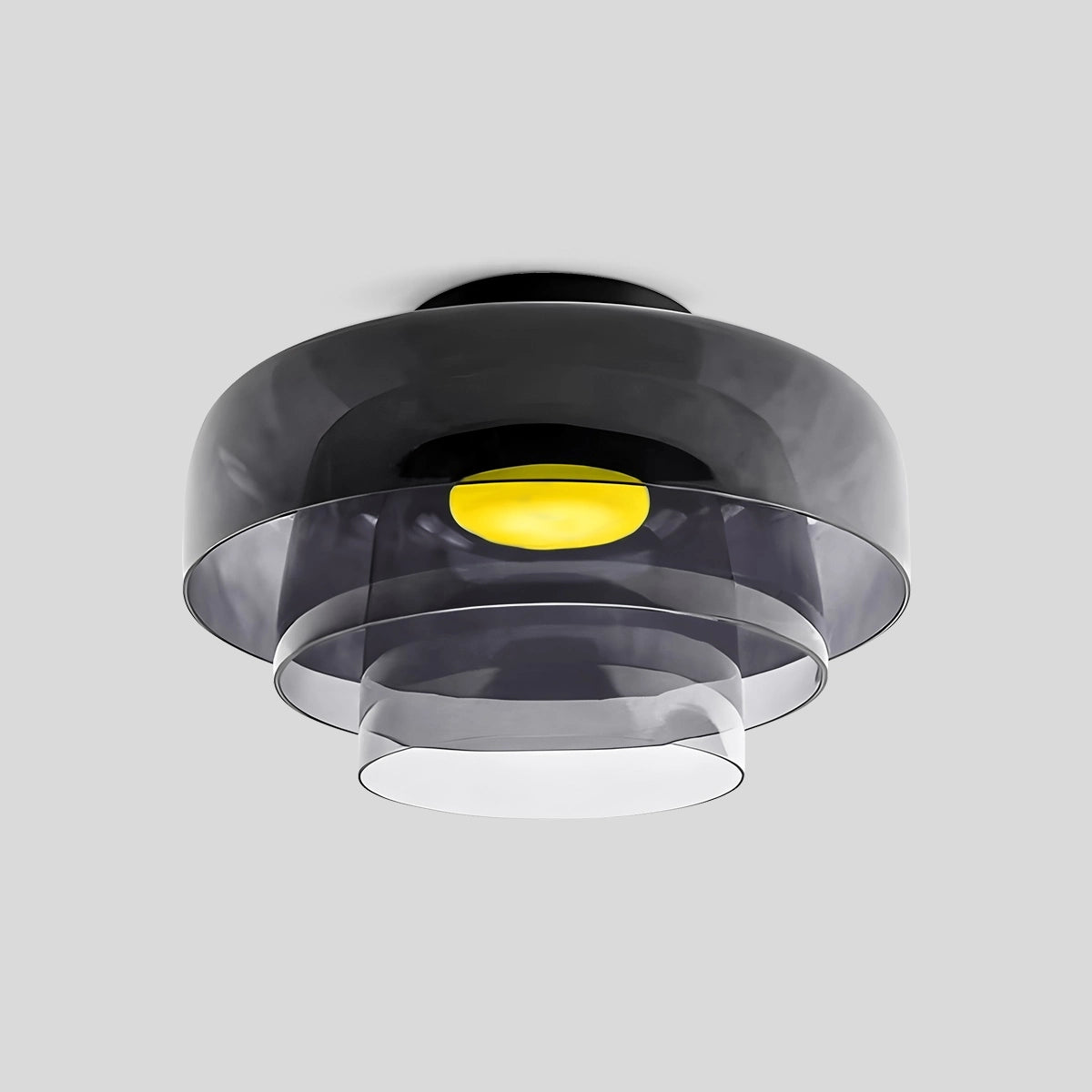 Antizer Colored Glass Ceiling Light for Bedroom Gray 3 Layer D42cm / 16.54″
