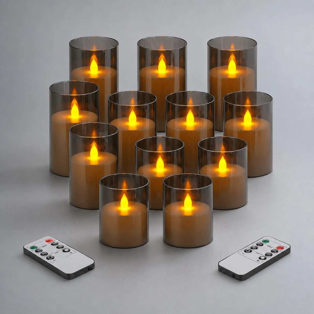 Antizer Acrylic Glass Pillar Flameless Candle