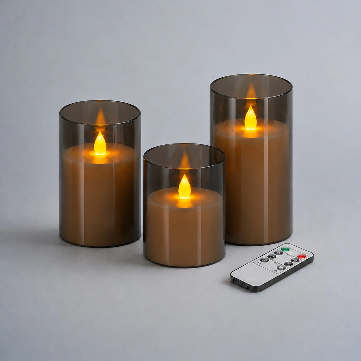 Antizer Acrylic Glass Pillar Flameless Candle 12 Pack × 6