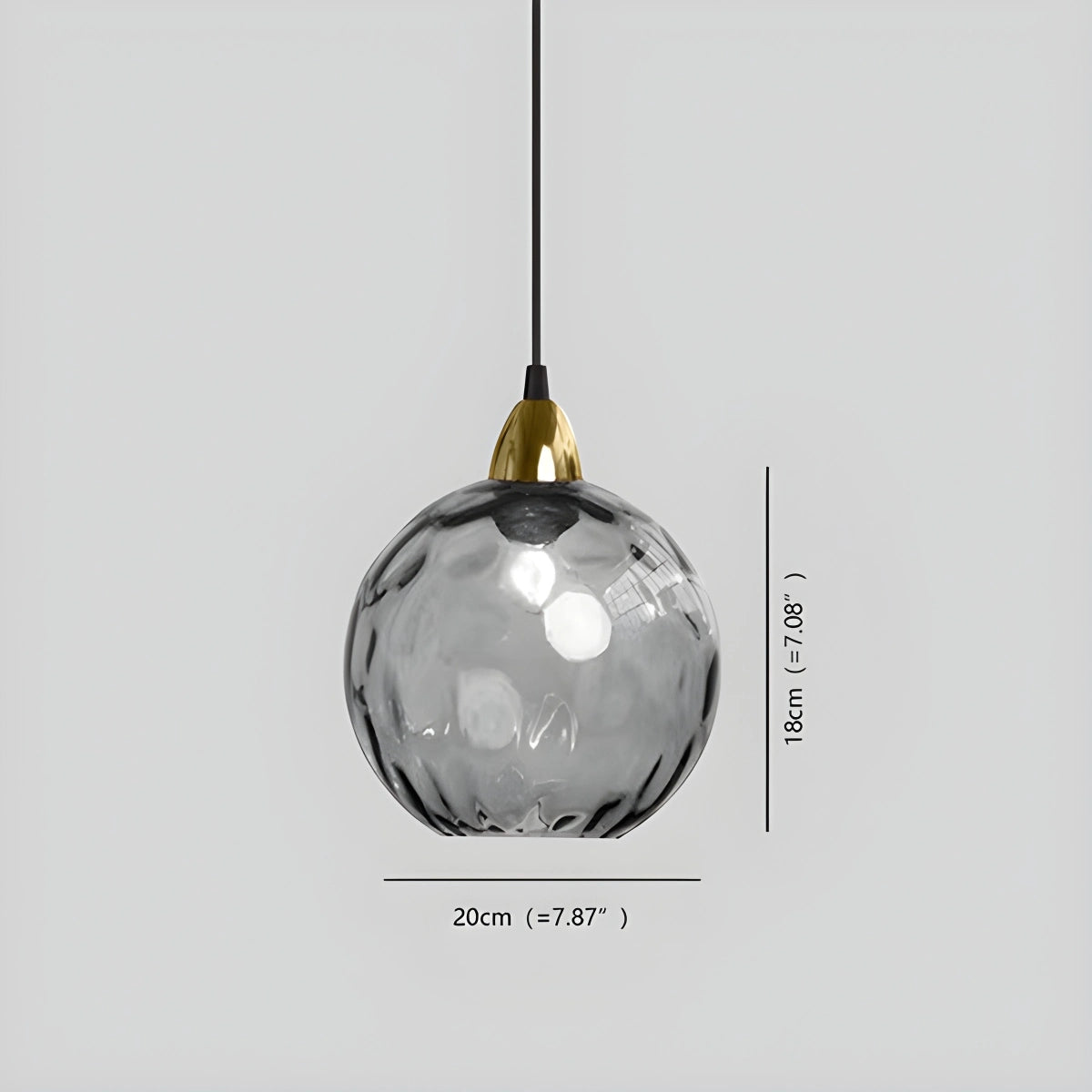 glass globe pendant light size