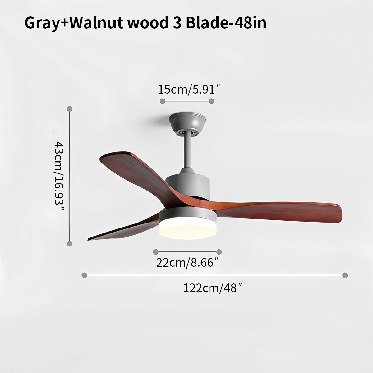 Antizer Wood Ceiling Fan Light for Living Room