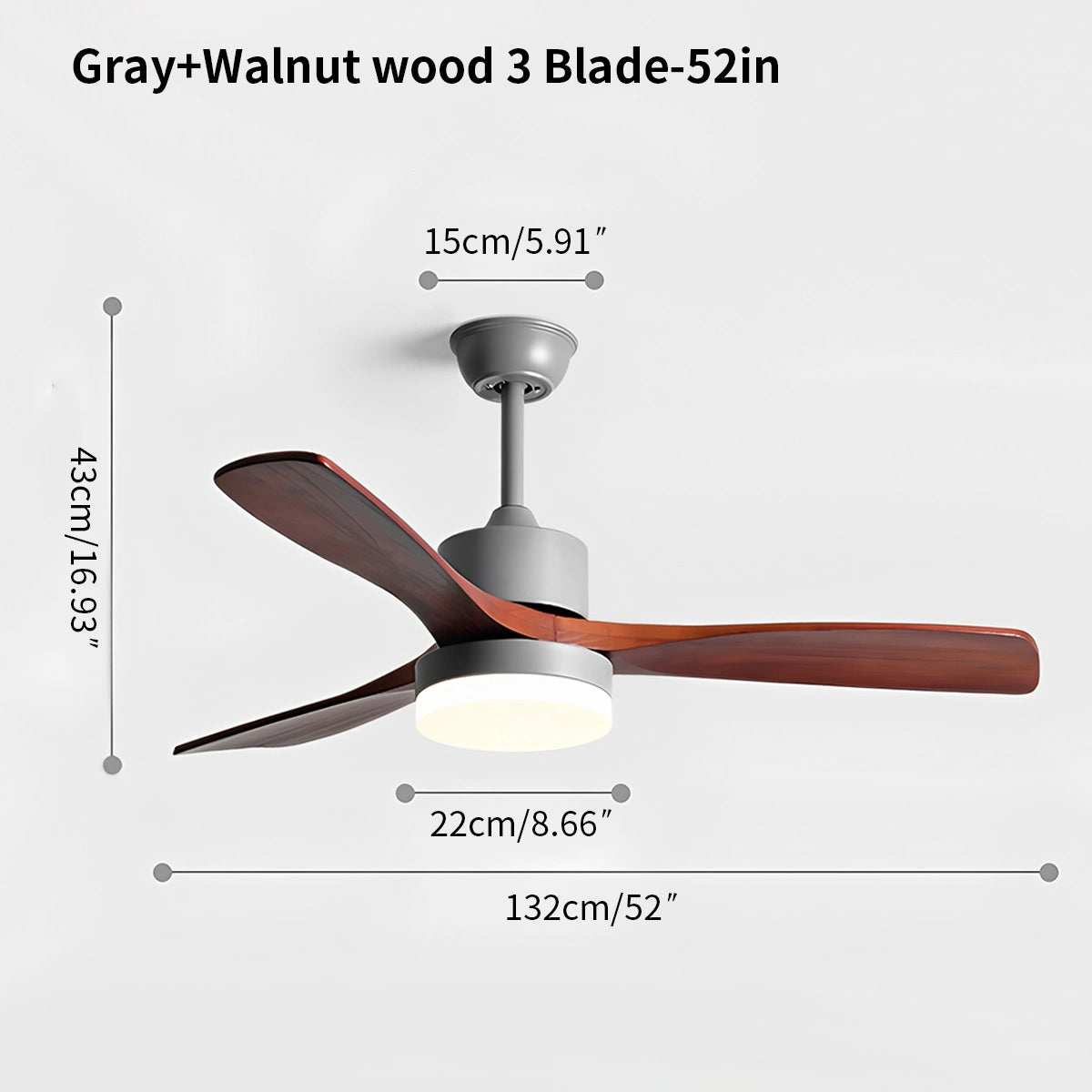 Antizer Wood Ceiling Fan Light for Living Room
