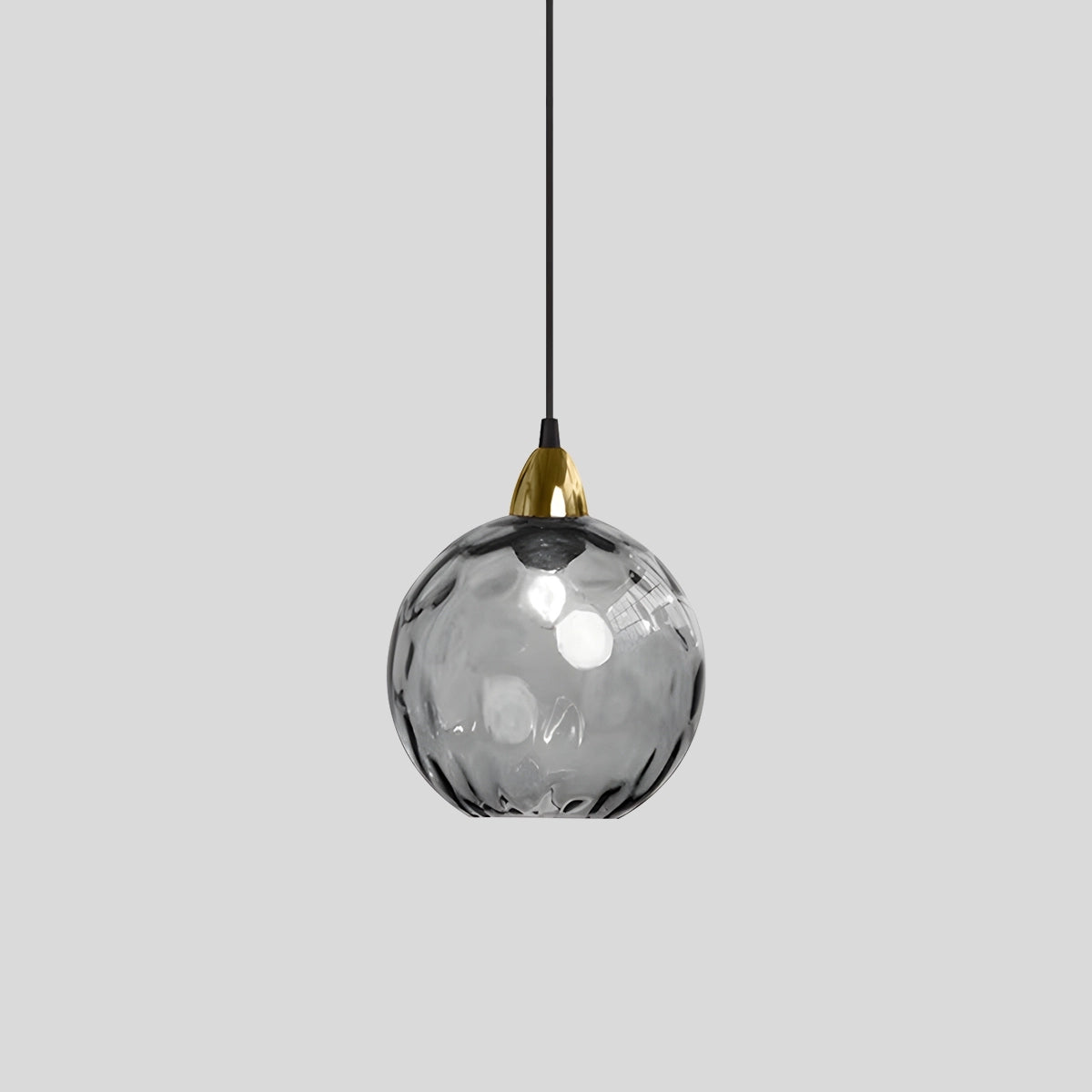 Gray glass globe pendant light