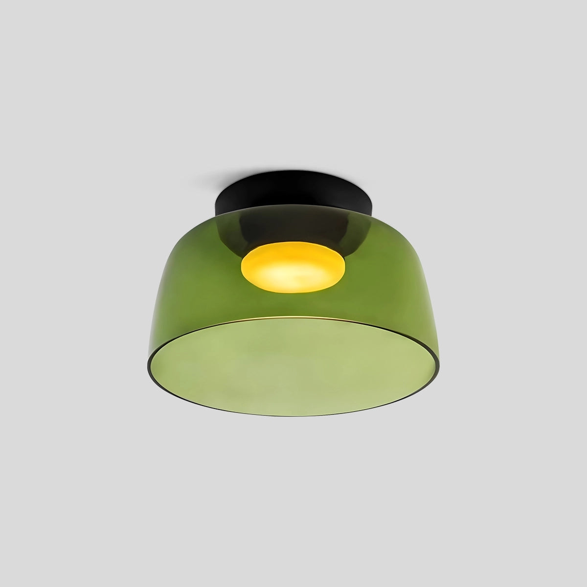 Antizer Colored Glass Ceiling Light for Bedroom Green 1 Layer D32cm / 12.60″