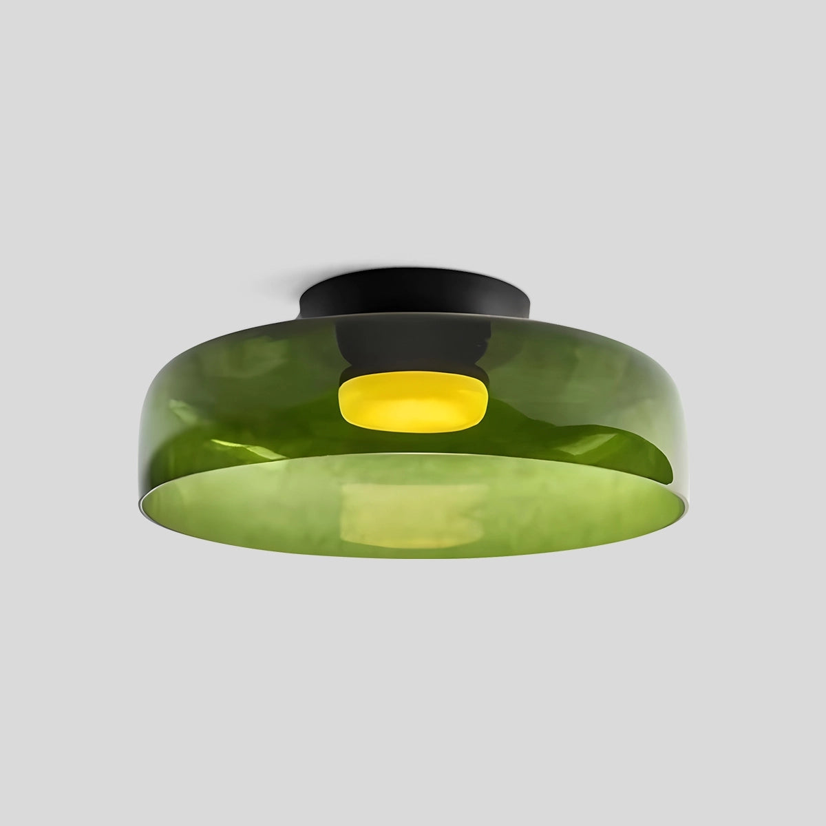Antizer Colored Glass Ceiling Light for Bedroom Green 1 Layer D42cm / 16.54″