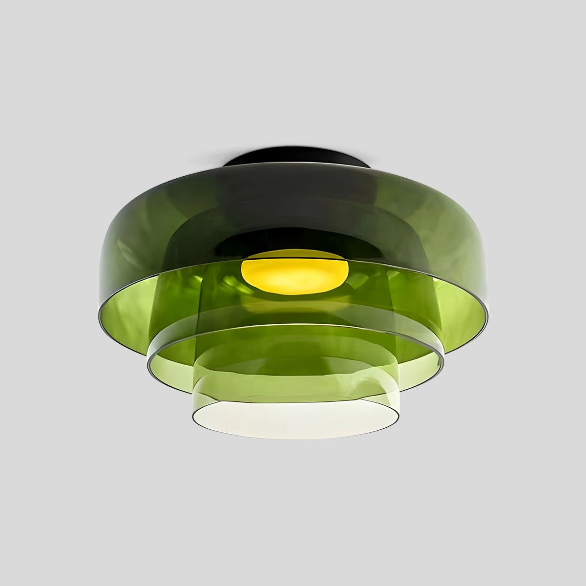 Antizer Colored Glass Ceiling Light for Bedroom Green 3 Layer D42cm / 16.54″
