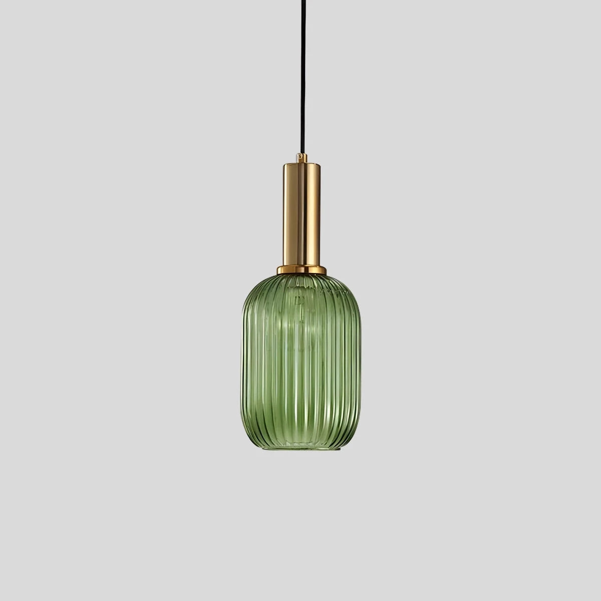 Antizer Nordic Vintage Glass Striped Pendant Light Green Style A
