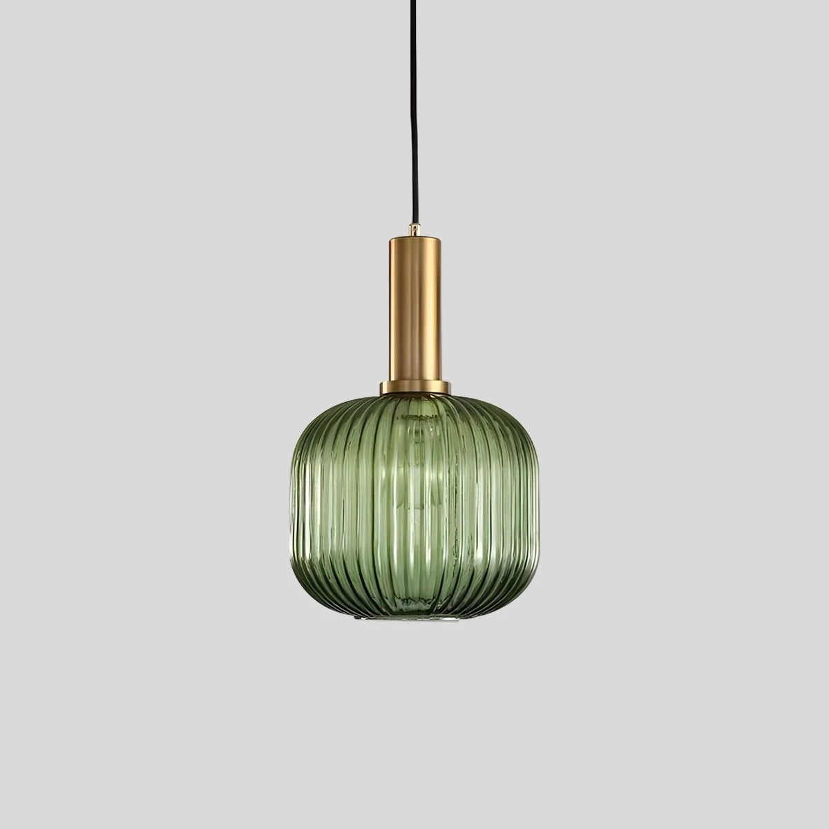 Antizer Nordic Vintage Glass Striped Pendant Light Green Style B