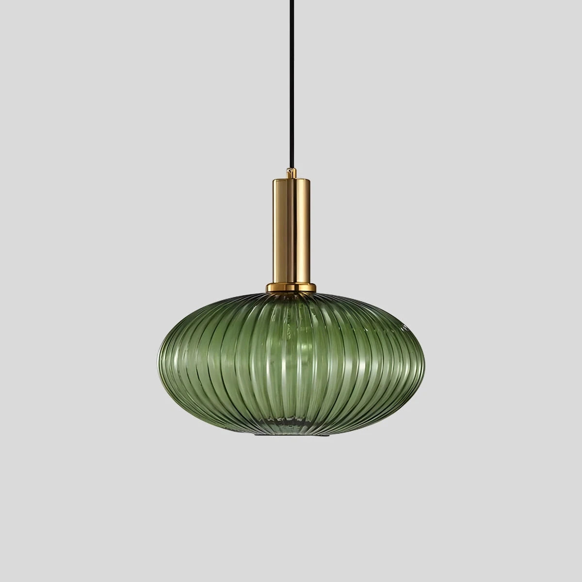 Antizer Nordic Vintage Glass Striped Pendant Light Green Style C