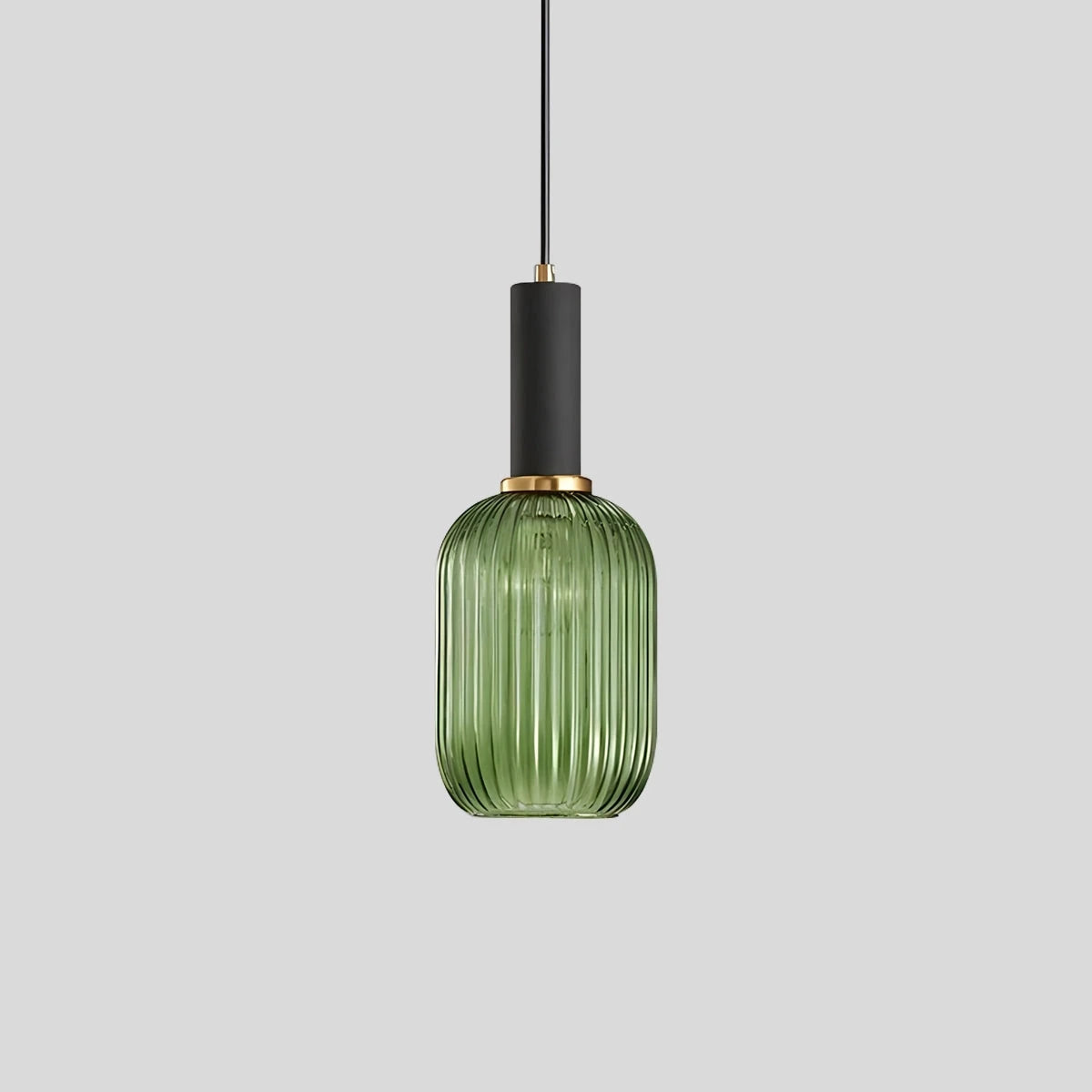Antizer Nordic Vintage Glass Striped Pendant Light Green Style D