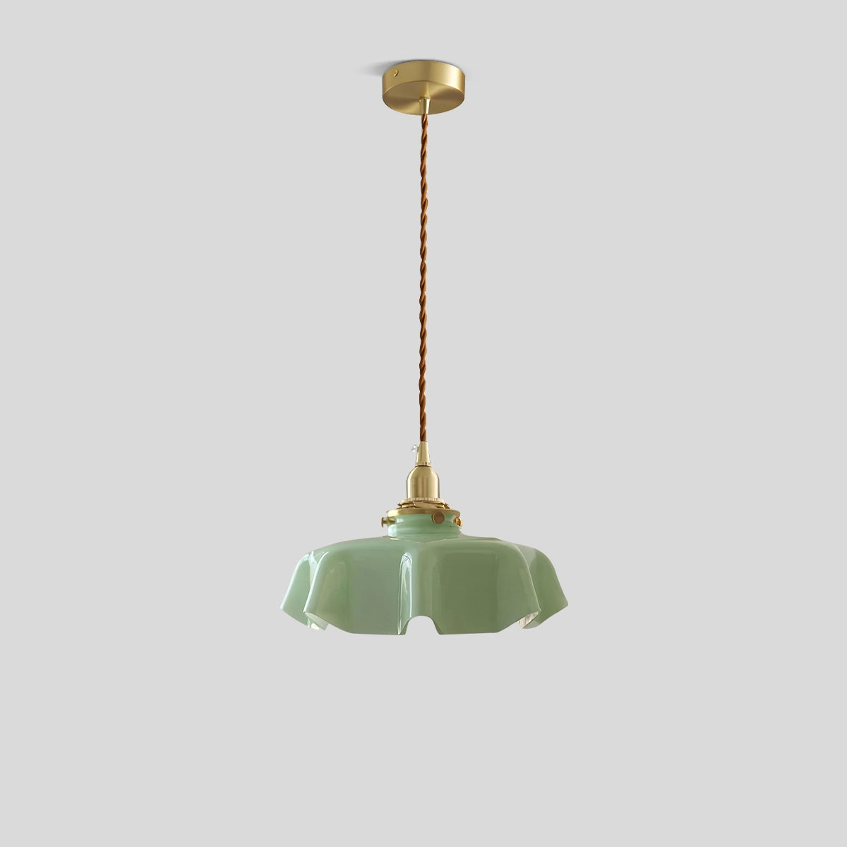 Antizer Retro Coloured Glass Pendant Light for Kitchen Green Dia 24cm/∅9.45"