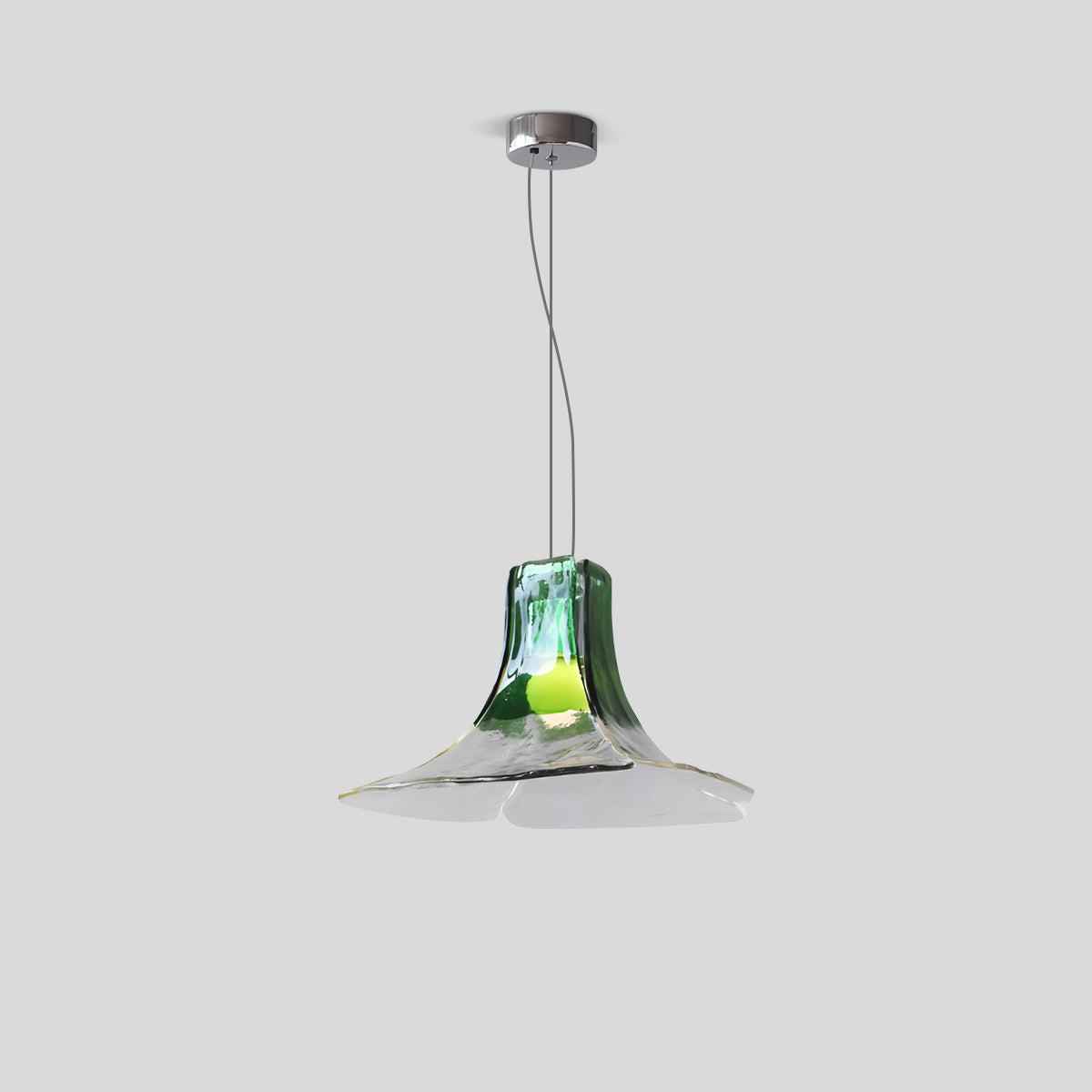 Antizer Murano Gradient Petal Glass Pendant Light Green