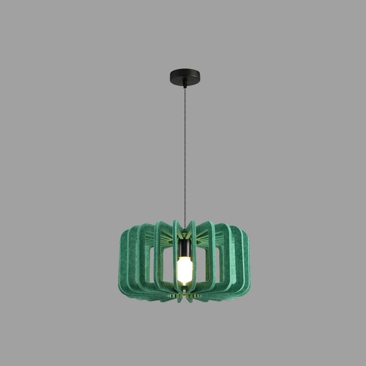 Antizer Column Shaped Birdcage Acoustic Pendant Light Green Dia 40cm x H 20cm / ∅ 15.75" x H 7.87"