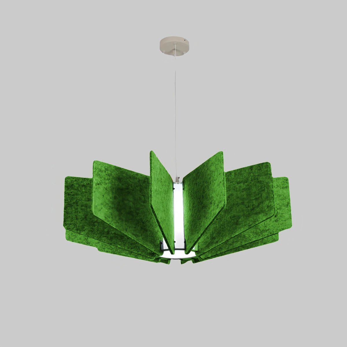 Antizer Wing Panel Acoustic Pendant Light for Living Room Green Dia 60cm x H 30.5cm / ∅ 23.62" x H 12.01"