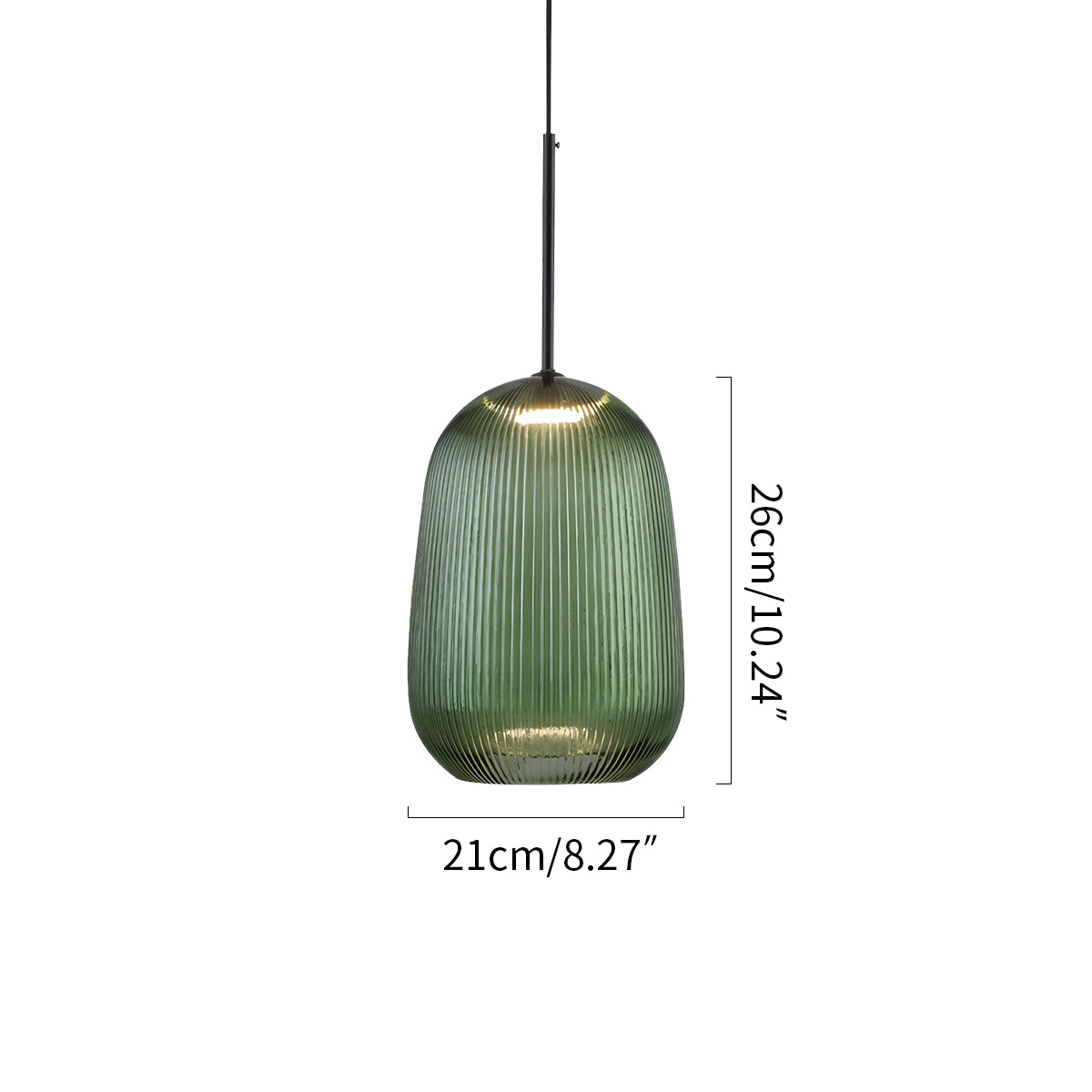 modern glass pendant light size