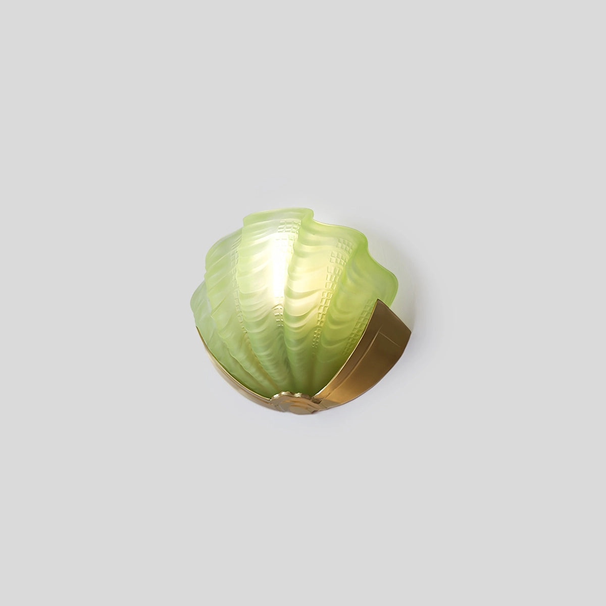 Antizer Light Luxury Brass Shell Glass Wall Lamp Green Warm Light