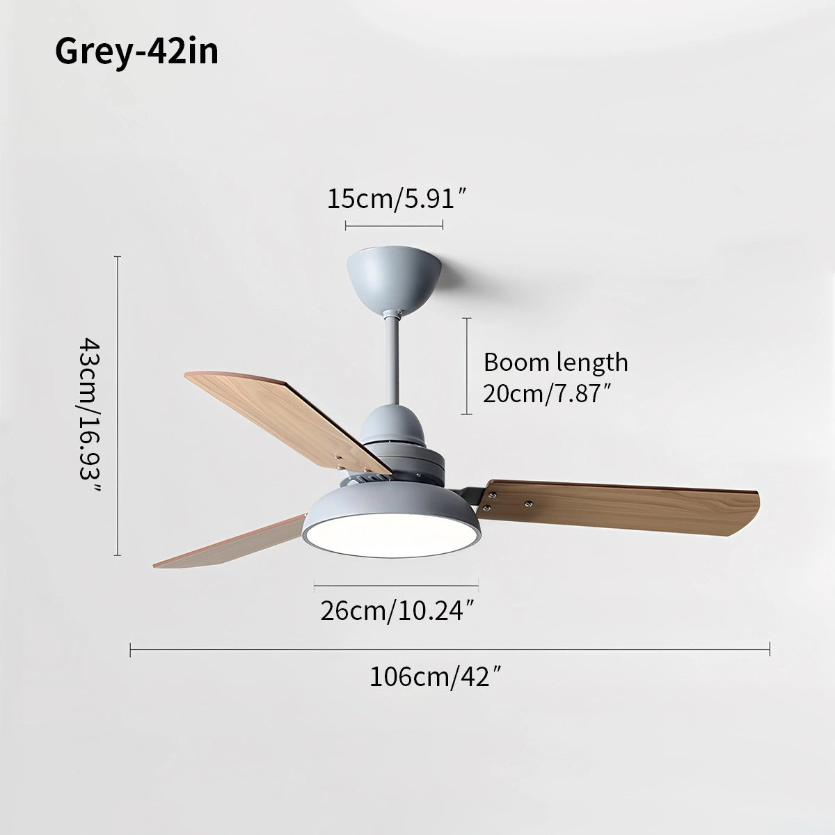 Antizer Modern Minimalist Three Leaf Ceiling Fan Light