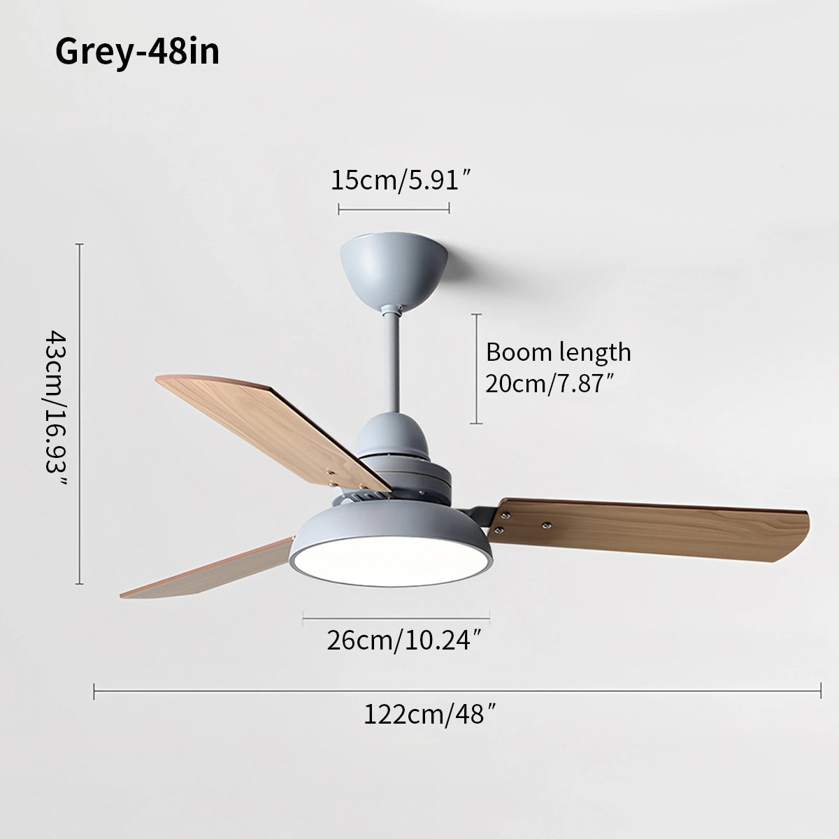 Antizer Modern Minimalist Three Leaf Ceiling Fan Light