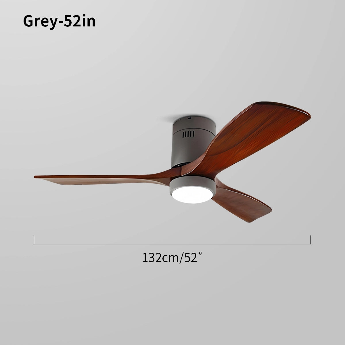 low profile ceiling fan with light size