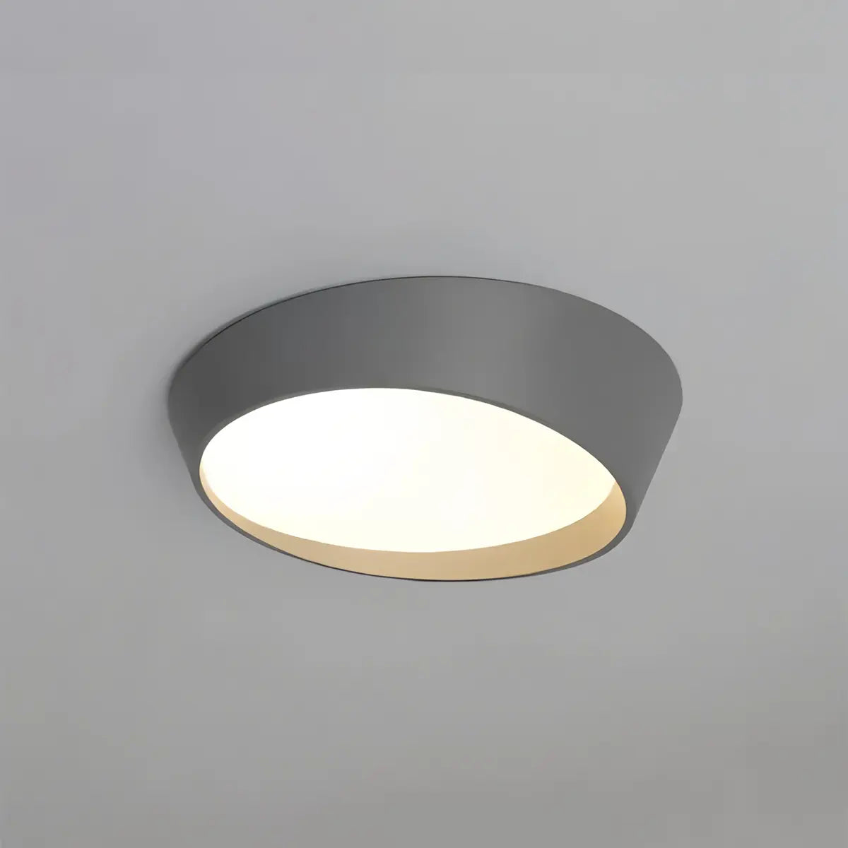 Antizer Modern Round Acrylic Ceiling Light for Bedroom Grey