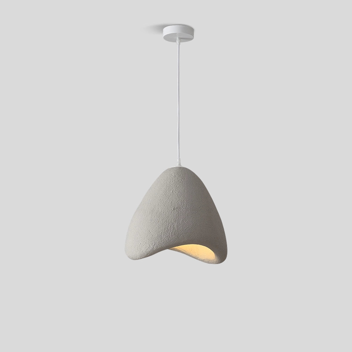Antizer Japanese Style Bird's Nest Shape Pendant Light Grey Dia 40cm x H 28cm / ∅ 15.75″ x H 11.02″ Warm Light