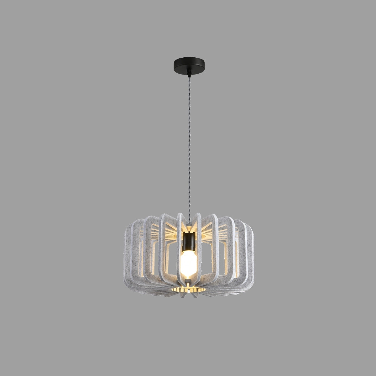 Antizer Column Shaped Birdcage Acoustic Pendant Light Grey Dia 40cm x H 20cm / ∅ 15.75" x H 7.87"