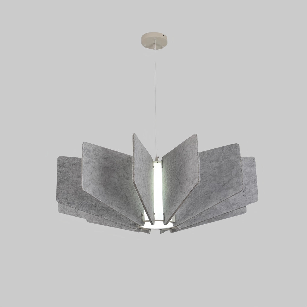 Antizer Wing Panel Acoustic Pendant Light for Living Room Grey Dia 60cm x H 30.5cm / ∅ 23.62" x H 12.01"