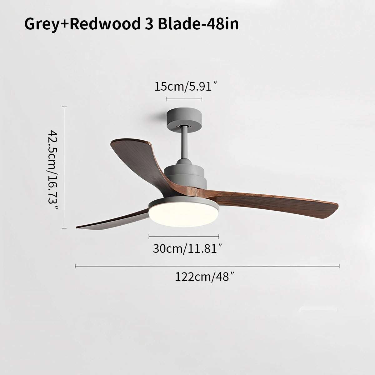 Antizer High Wind Wood Ceiling Fan Light
