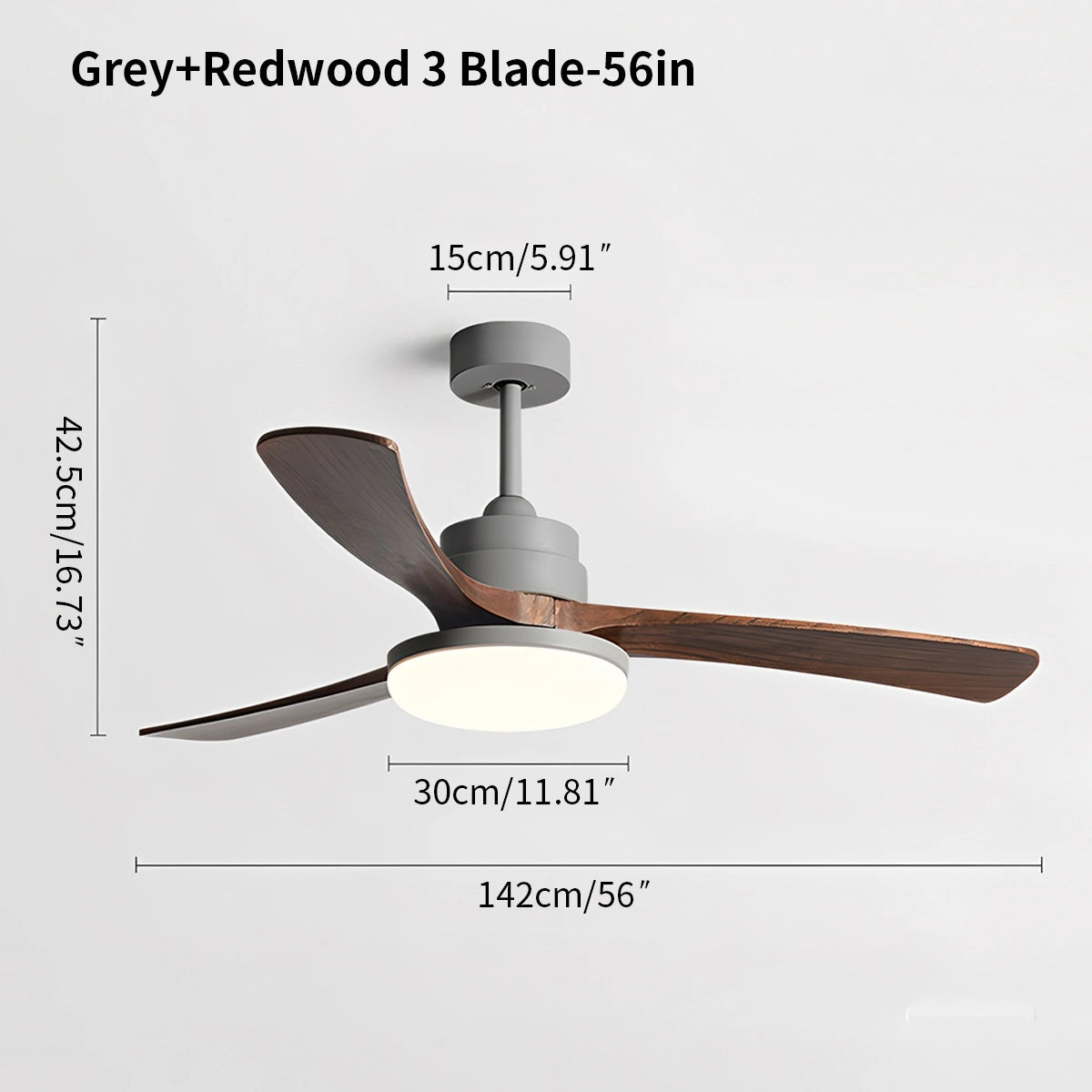 Antizer High Wind Wood Ceiling Fan Light