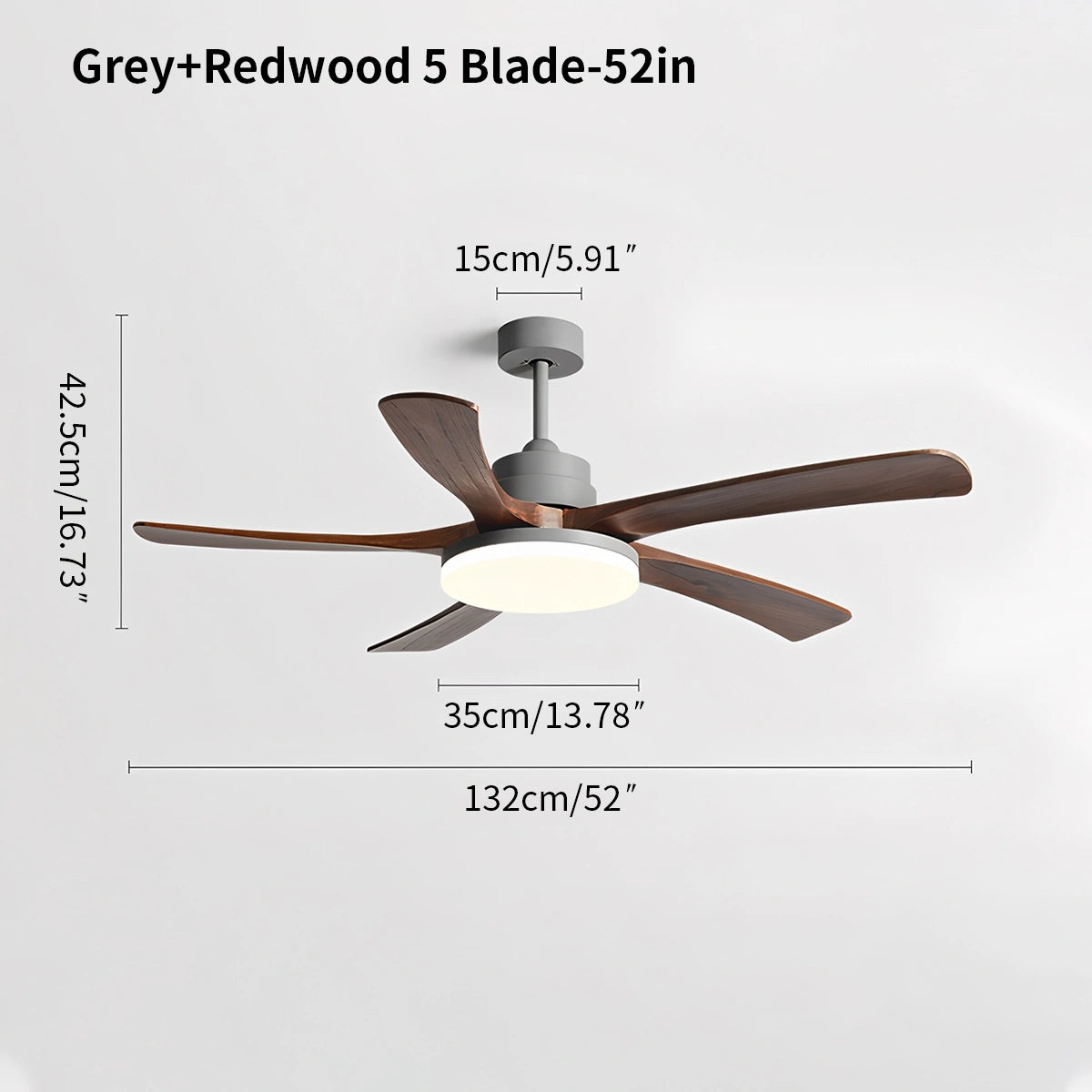 Antizer High Wind Wood Ceiling Fan Light