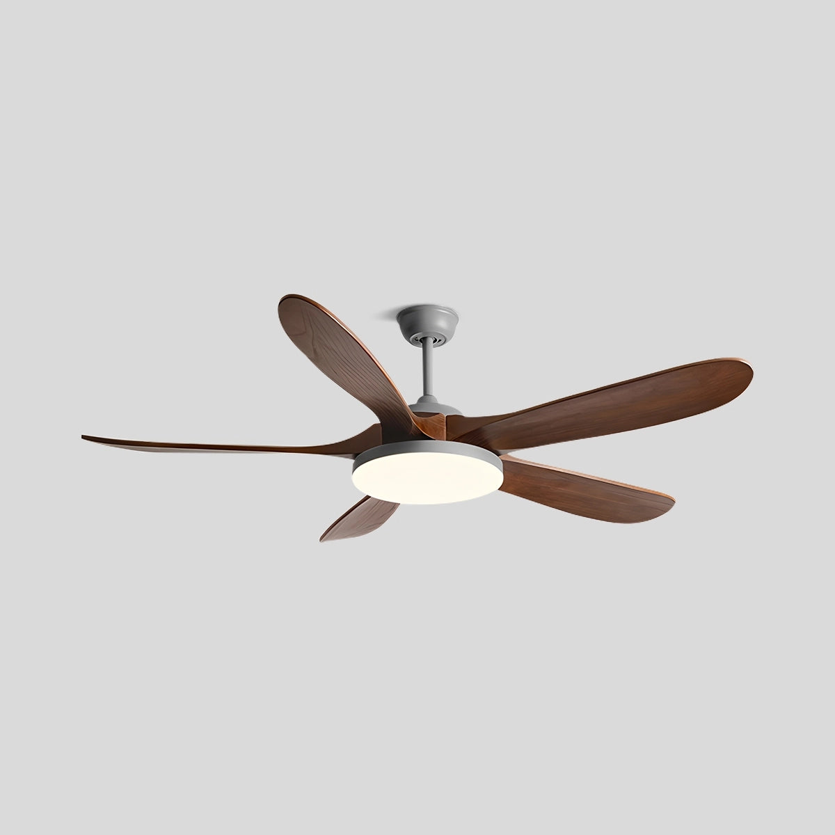 Antizer 5-leaf Wood Ceiling Fan Light Grey+Walnut Wood