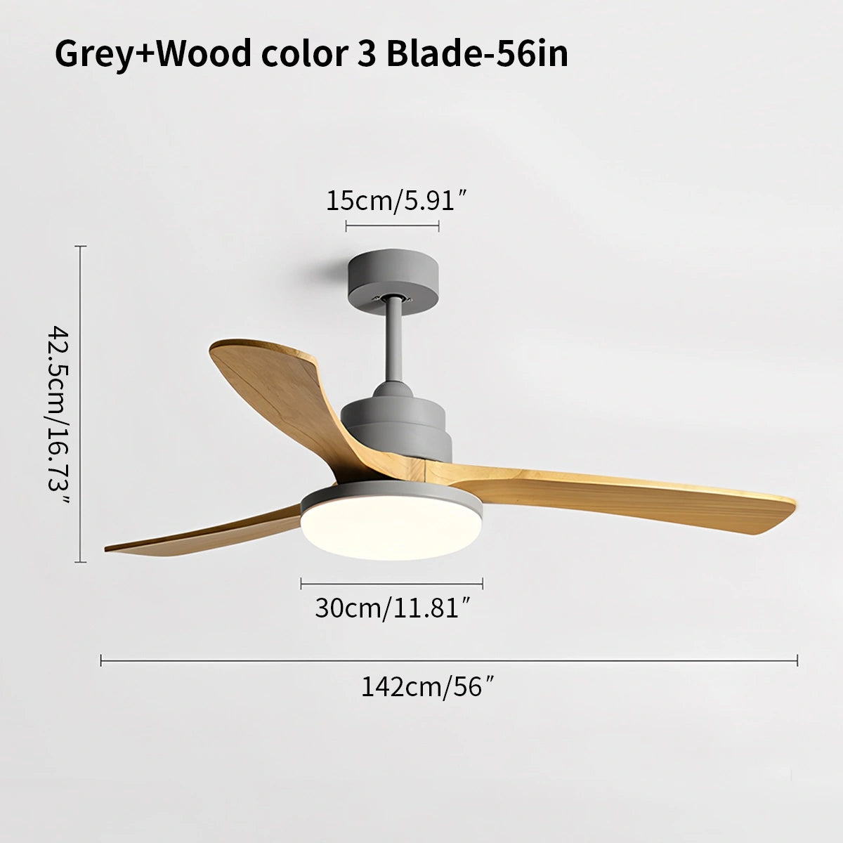 Antizer High Wind Wood Ceiling Fan Light