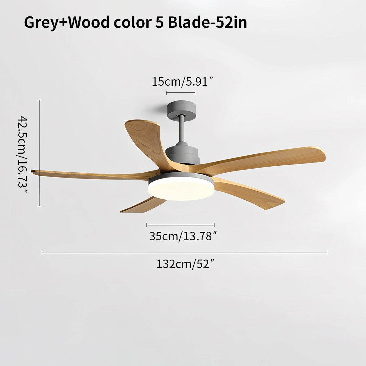 Antizer High Wind Wood Ceiling Fan Light