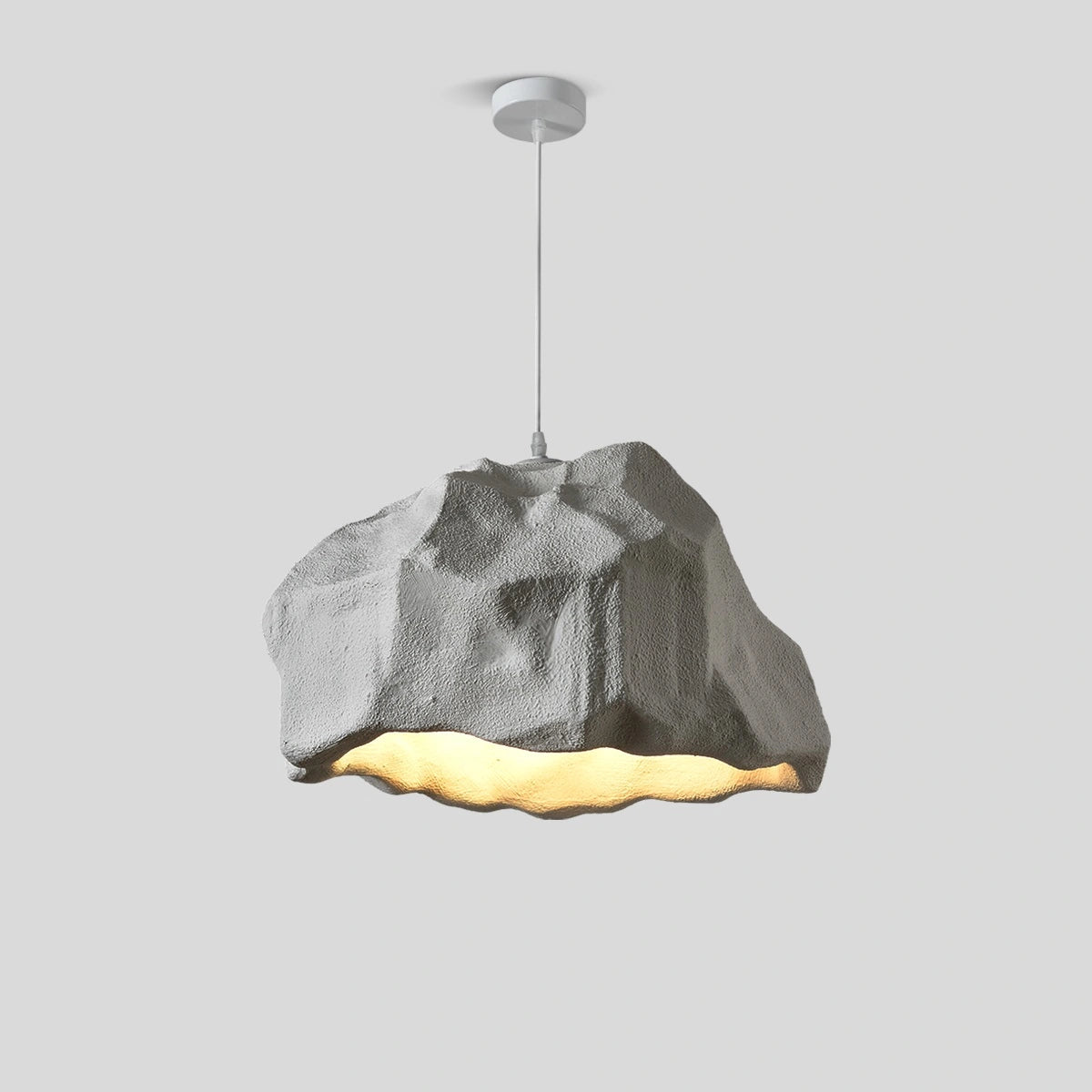 Antizer Creative Rock Shaped Pendant Light for Dining Room Grey Dia 52cm x H 30cm / ∅ 20.47″ x H 11.81″ Warm Light
