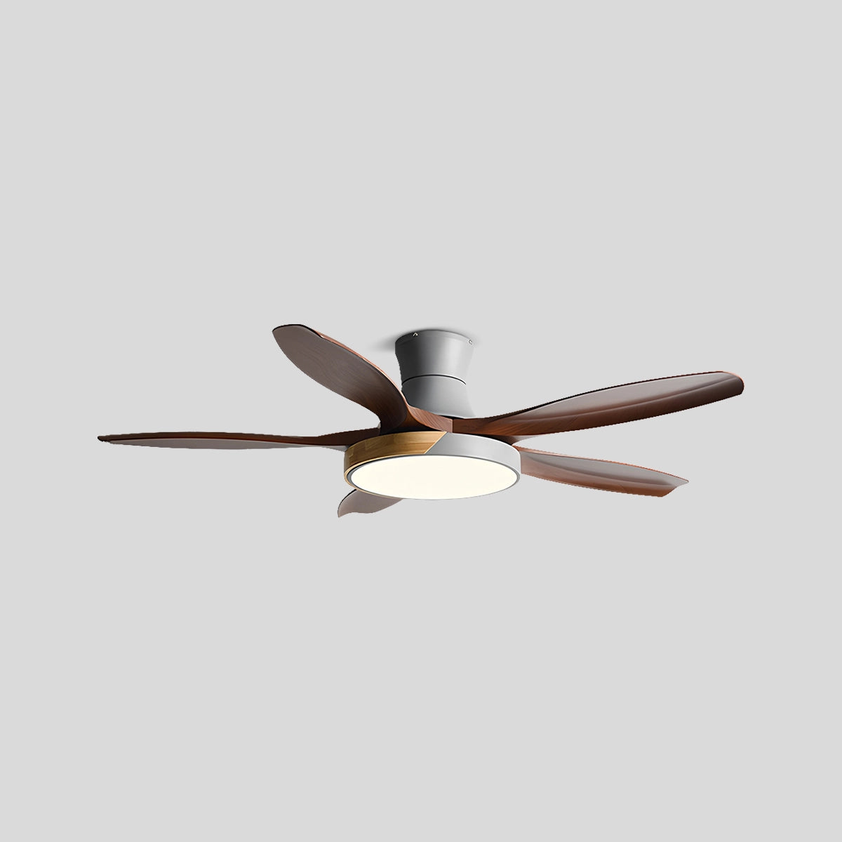 Antizer Nordic 5-Blade LED Ceiling Fan Light Grey+Walnut Wood