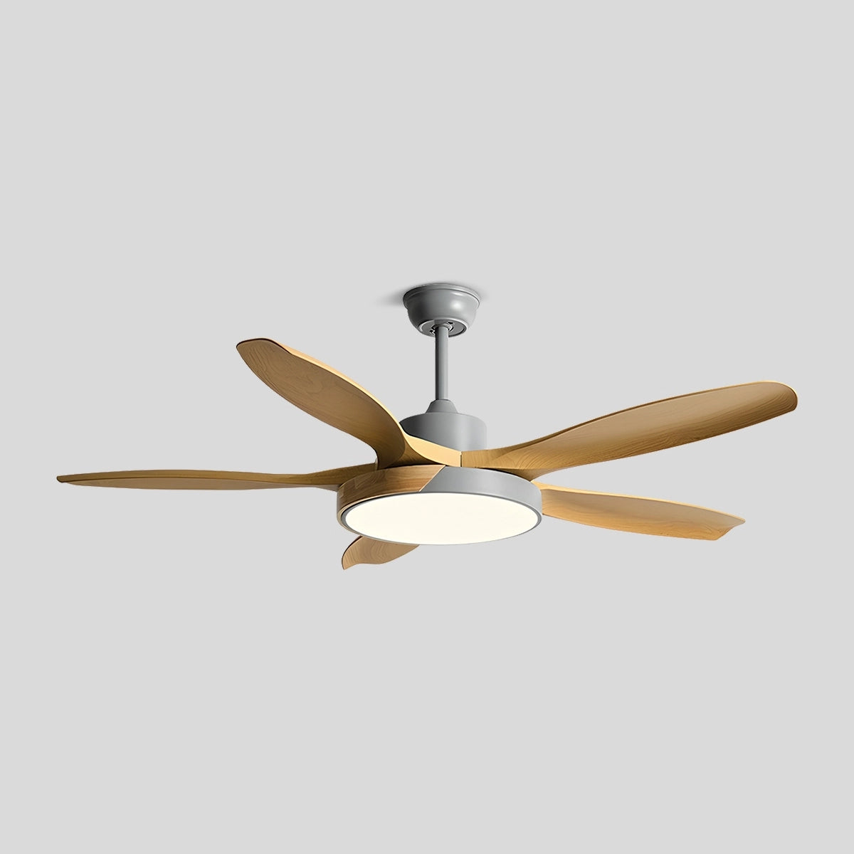 Antizer Nordic Living Room Ceiling Fan with Light Grey+Wood Color