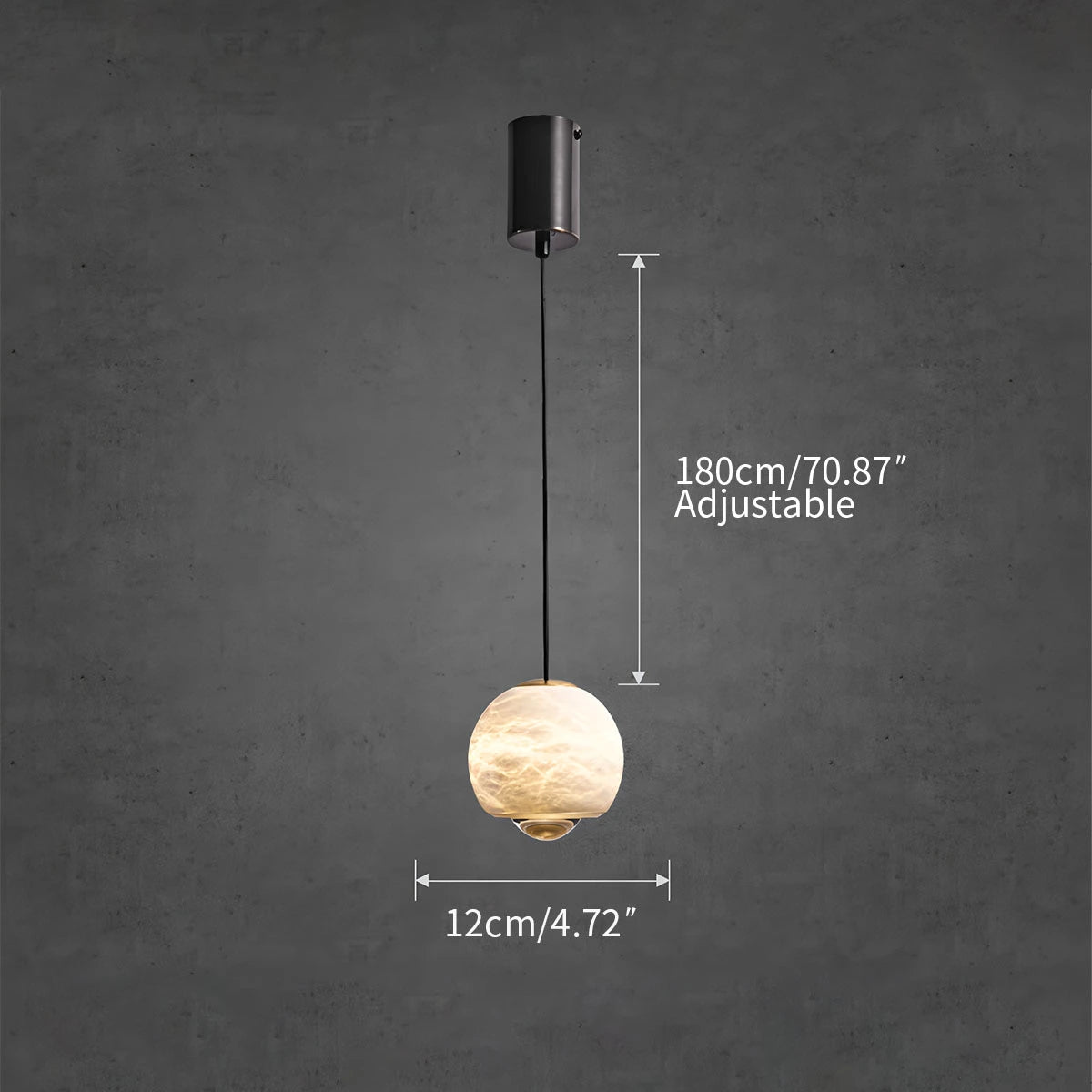 alabaster pendant light size