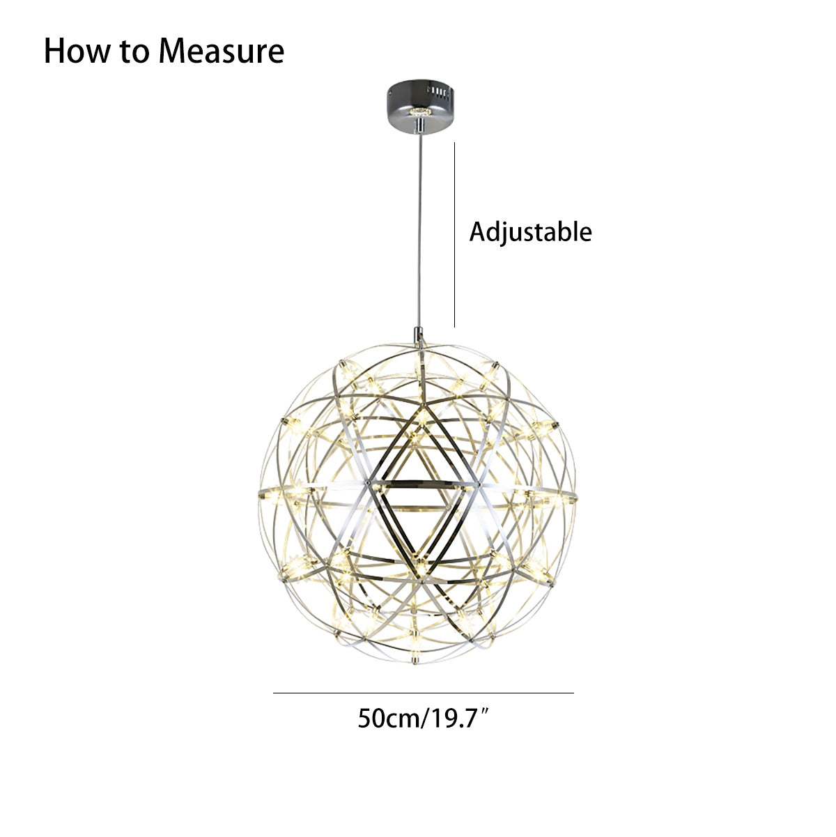Antizer Silver Fire Ball Pendant Light for Dining Room