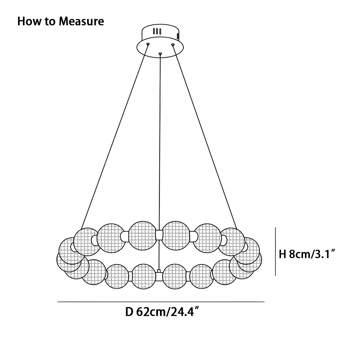 Antizer Modern Ring Pearl Chandelier for Living Room